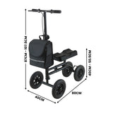Orthonica Foldable Steel Mobility Knee Scooter Walker FRW-MAS-06L-BK