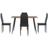 1 Artiss Dining Table and 4 Chairs Set Rectangle Metal DSET-T02WD-C02-BKX4