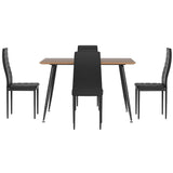 1 Artiss Dining Table and 4 Chairs Set Rectangle Metal DSET-T02WD-C02-BKX4