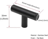(50 Pack) Cabinet Knob Black Stainless Steel Drawer Knobs - HD201BK Matte Black Kitchen Cabinet V1259-DP01-A-2355