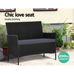 Gardeon 4 Seater Outdoor Sofa Set with Storage Cover Wicker Table Chair Black ODF-PATIO-17007-BK-AB-COVER