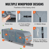 Travel Trailer Cover, 9.1-9.8m RV Cover, 4-Layer Non-Woven Fabric Camper Cover, Waterproof, V952-TCSFCCYTGSFCVZTTJV0