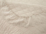 100% Cotton Embossed Cream Fringe Luxe Coverlet Bedspread Set V745-MMPAC061115Q13U