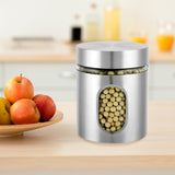 6 Pack 20 oz Stainless Steel Glass Kitchen Canisters Set, Airtight Food Storage Containers with V1258-DP02-C-2175