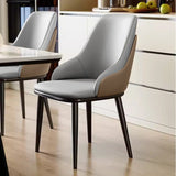 VELLUTO Dining Chair Modern upholstered Leather Kitchen Chairs with armrests Bathtub Chair Leisure V255-F-DICHAIR-GR-WH