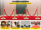 4PCS Gold Stanchion Posts Queue, 38 Inch Red Velvet Rope, Crowd Control Queue Line Rope, V952-GLZJS1.5M3GHRS4JTV0