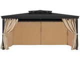 Gazebo Curtains Outdoor, 12' x 10' x 7.3' Gazebos, 4-Panel Sidewall Gazebo Privacy Curtains with V952-SMLTCL12FT10QF3IIV0