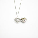 Gift Box - Love Heart White Gold Aroma Necklace Purify Oil Blend V760-GBAJ - 40