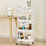 Artiss Storage Trolley Kitchen Cart 4 Tiers White STR-B-4T-100-WH