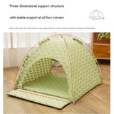 Green 48x42x40cm Summer Pet Cooling Tent Bed - Semi Enclosed Cat Dog House with Waterproof Oxford V888-ELOSUNG56061-1