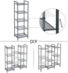 SONGMICS Bathroom Shelf 5-Tier Storage Rack with Adjustable Shelf Black V227-8498263000990