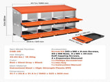 2 Tiers Chicken Nesting Boxes, 8 Compartments, Metal Egg Laying Boxes with Protective Collection V952-JSCDX3045INCK7SDC002V0