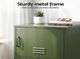 Artiss 2x Buffet Sideboard Cabinet Storage Cupboard 2 Doors Metal Green DOUBLE AI-LOCKER-SMI-GNX2
