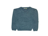 100% Shetland Ragg Wool V Neck Knit Jumper Pullover Mens Sweater Knitted - Sherwood - S V563-SW-VN-SHWD-S