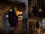 Witch Figurines Halloween Decorations Outdoor, Porch Swing Witch Statue Outdoor Hanging Lights with V1192-AZ-W-35134