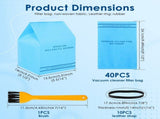 40-Pack Dry Vacuum Filter Bag with Quality Nonwoven, Compatible with 2.5 to 5 Gallon Vacuum Cleaner V1369-AZ3-W-12124