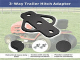 3-Way Trailer Hitch Adapter Receiver for Lawn Mower Three Way ATV Attachments Golf Cart Garden V1369-AZ3-W-12931
