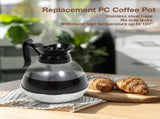 Coffee Decanter Pot, 1.2QT Universal Pot Commercial Maker Replacement with Black Handle for Machine V1259-DP01-A-698
