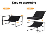 Artiss Armchair Lounge Chair Sling Black UPHO-G-ARM01-FLD-BK