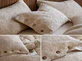 Linen Pillowcase Set - Button Closure Pillow Covers 48x74cm for Home Bedding V888-ELOSUNG54961-2