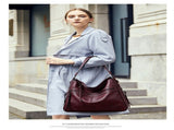 Dark Red Spacious & Stylish PU Leather Tote Bag - Versatile Shoulder/Crossbody V888-ELOSUNG21416