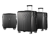 Wanderlite 3 Set Luggage 20-24-28 Inch Suitcase with TSA Lock Carry On Hard Shell Travel Luggage LUG-ABS-STR-3SET-BK