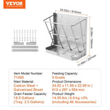 VEVOR Goat Hay Feeder, 21 Gallons Large Capacity, 2 in 1 Hay and Grain Feeder, Wall Mounted V952-SCWSQEHYBGSWCN87VV0