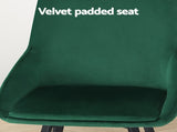 Artiss Dining Chairs Set of 2 Velvet Swivel Base Green DINING-B-C03-VEL-GNX2