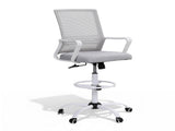 Artiss Office Chair Drafting Chairs Stool Computer Desk Studios Mesh White OCHAIR-K-DRAF-GYWH