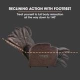 FORTIA Electric Massage Lift Recliner Chair Faux Leather 8 Point Massage Heating, Dark Crimson V219-HECLCRFOB3DC