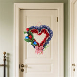 Gorgeous Heart Shaped Wreath, Holiday Decor Prop, Exquisite Crafted Door Hanging Ornament, Perfect V1192-AZ-W-24346