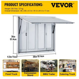 Concession Window, 91.4 x 91.4 cm Aluminum Alloy Food Truck Service Window with 4 Horizontal Sliding V952-SCFWCKYCB3636D0ENV0