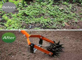 Rotary Cultivator Garden Tool, Tiller & Weeder & Stirrup Hoe Star-shaped rotating tines break up V1107-119-42127