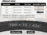 6-Pack 700x20-25C Road Bike Replacement Inner Tubes Presta Valve 42mm for Road Bikes with Tire Size V1258-DP02-C-914