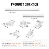 Mini Split Line Set Cover 76.2mm W830mm L, PVC Decorative Pipe Line Cover For Air Conditioner with V952-BSKSQFTSKDGX6NH9BV0