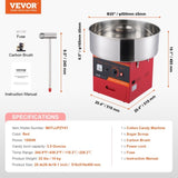 VEVOR Electric Cotton Candy Machine, 1000W Candy Floss Maker, Commercial Cotton Candy Machine with V952-TSMHTJHSWGZMYG5FSV3