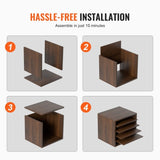 VEVOR Wood Literature Organizer Adjustable File Sorter 5 Compartments Brown V952-MZWJZLFPJBHB5IQZ7V0