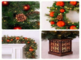 Christabelle Sable Fir Christmas 3pc Set 1.2m Potted Tree 61cm Wreath 2.74m Garland with Multic CMB-SENSF4P-WG