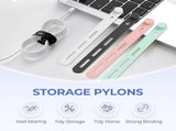 10 Pack Reusable Silicone Cable Ties - Adjustable Cord Organizer for Earphone, Phone Charger, V1258-DP02-F-859