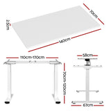 Artiss Standing Desk Motorised Dual Motor 140CM White HASD-268-WHDF-WHDB-140