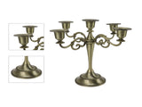5 Arm Candlestick Holder Iron Retro Decorative Candle Holder Centerpiece for Home Church Cyan V1294-YM0710-3115230100311