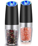 2PACK Gravity Electric Pepper and Salt Grinder Set Stainless Steel Black V1263-JX-7362