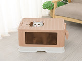 PaWz Foldable Cat Litter Box Tray Enclosed Pink PT1152-PK_NZ