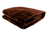 Laura Hill 800-GSM Mink Blanket Queen Size Double-Sided Soft Plush Bed Faux Throw Rug Chocolate MNKHV-CH
