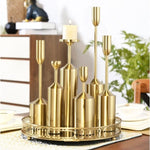 SOGA 6pcs Gold Iron Taper Luxury Candlestick Candle Holder Stand Pillar CANDLESTICK1150