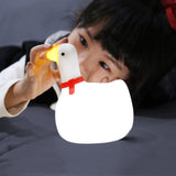 2pc Cute Duck Night LightBaby Silicone Duck Lamp - Kids Night Lamp - Rechargeable Nursery V1369-AZ3-W-05601