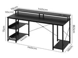 Levede Gaming Desk Computer Table Monitor Shelf 140cm DH1063-BK-AU
