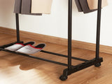 Double-rod Adjustable Clothes Rack with Pulley-Back V1161-972836