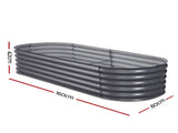 Green Fingers Garden Bed 160X80X42cm Oval Planter Box Raised Container Galvanised GARDEN-OVAL-1608042