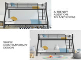 Kingston Slumber Metal Single over Double Bunk Bed Frame, Dark Matte Grey V219-BEDDBBKS02MA